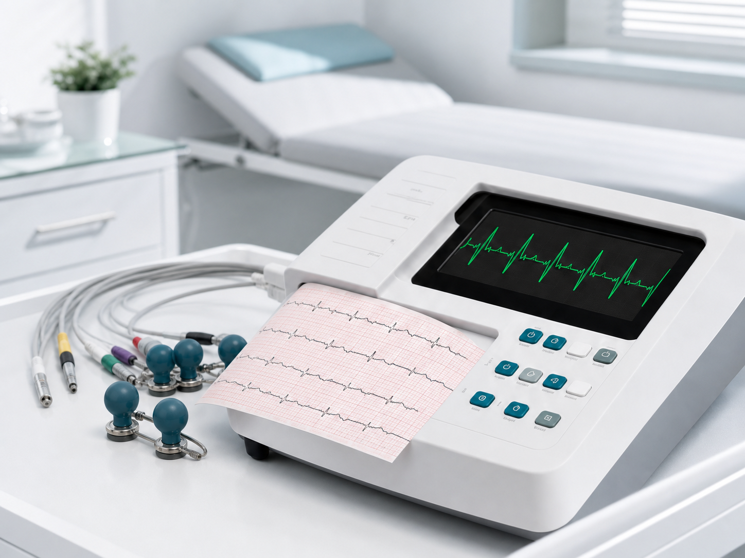 Equipo moderno para realizar electrocardiogramas