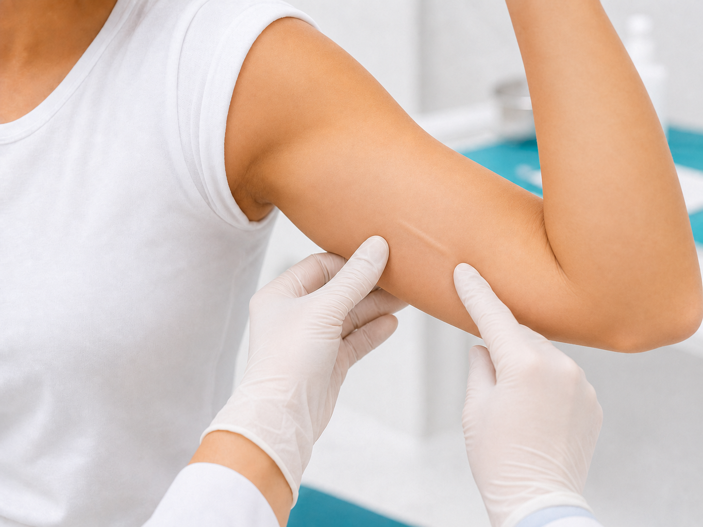 Evaluación de implante anticonceptivo en la cara interna del brazo con el antebrazo elevado